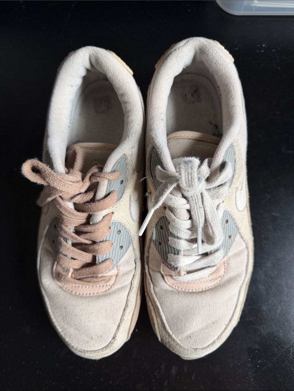 Kids Air Max Canvas Sneakers in Beige and Light Cream